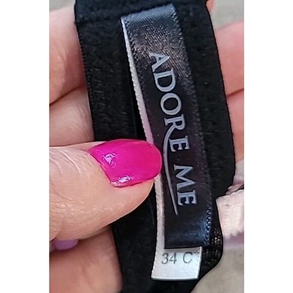 Adore Me Black Sweet Lilac Underwire Push Up Balconette Bra Sz 34C - Picture 3 of 6